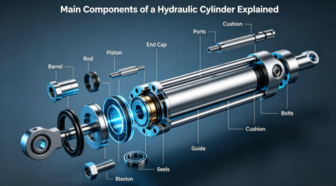 Main Components of a Hydraulic Cylinder